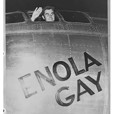 Paul Tibbets in the Enola Gay