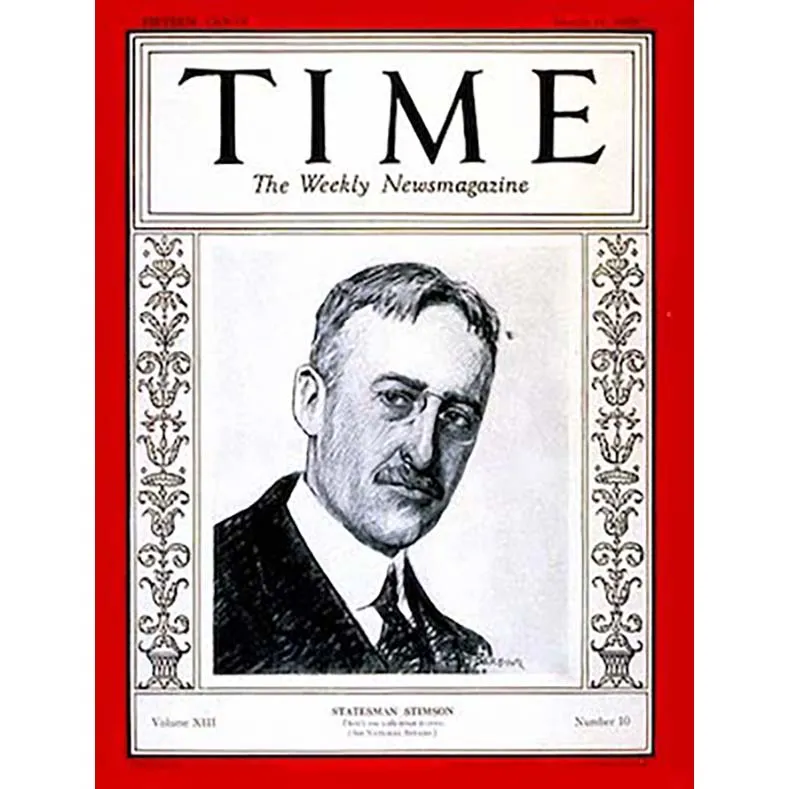  Secretary of War Stimson on TIME magazine